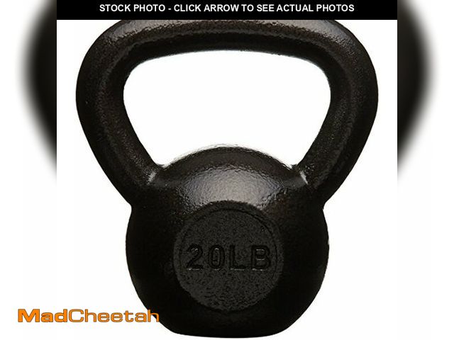 Lot 74-12546814 - AmazonBasics Cast Iron Kettlebell - 20 Pounds, Black - UNUSED