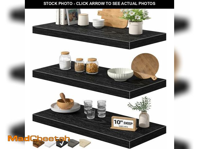 Lot 74-14348182 - QEEIG 10" Deep Floating Shelves for Wall - 10 x 24 inch Book Shelf Bathroom Bedroom Kitchen Living R...