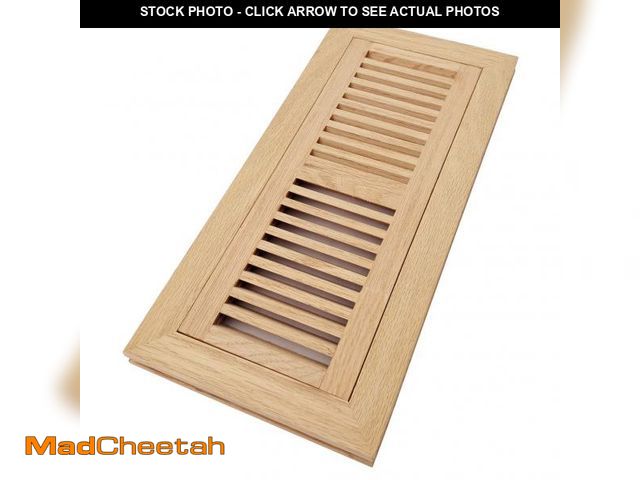Lot 74-11551275 - Homewell Red Oak Wood Floor Register Vent, Flush Mount with Frame, 4x12 Inch, Unfinished - UNUSED
