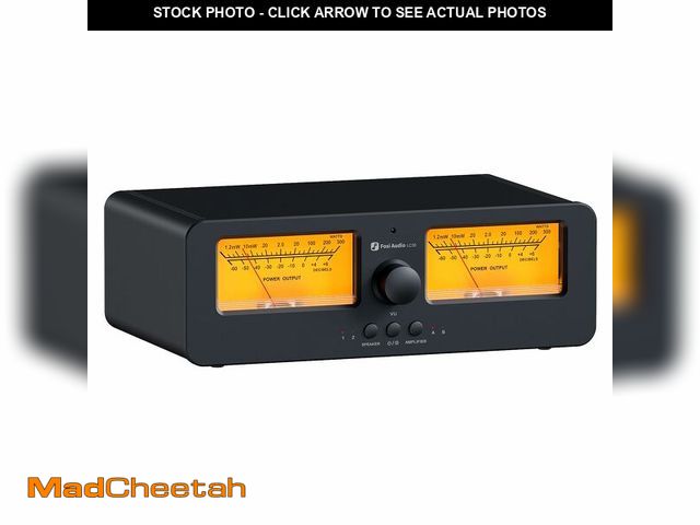 Lot 74-12500454 - Fosi Audio LC30 VU Meter Amplifier Speaker Selector Switch Box Audio Visualizer 2 in 2 Out Vintage S...