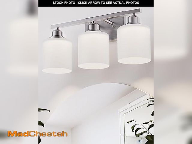 Lot 74-12125625 - Sailstar Bathroom Light Fixtures Over Mirror, 3-Light Vanity Lights Brushed Nickel, Modern Bathroom ...