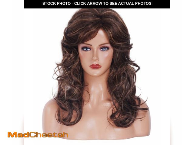 Lot 74-13629633 - Rugelyss Vintage Long Wavy Wigs Brown Mixed Blonde Wig for Women Lady Layered Synthetic Full Wigs fo...