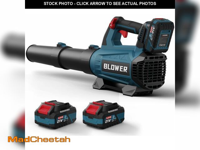 Lot 74-12455732 - Leaf Blower Cordless (Upgraded) - 630CFM/160MPH, 21V Powerful Electric Cordless Leaf Blower with 2 x...