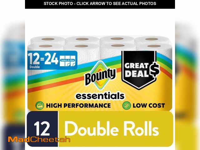 Lot 74-12663208 - Bounty Essentials Select-A-Size White Paper Towel Roll (12 Double Rolls) - UNUSED