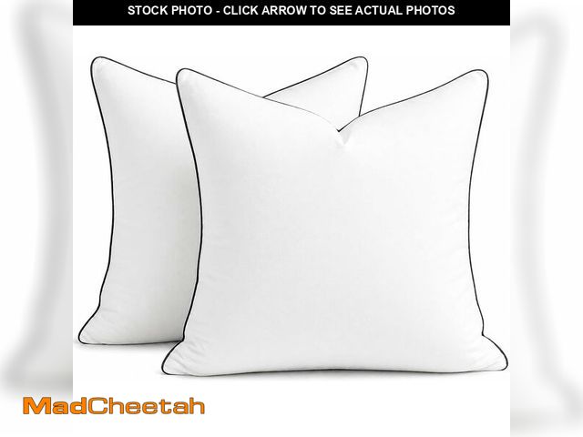 Lot 74-13584159 - puredownÃ 20x20 Pillow Inserts Set of 2, Fluffy Overfilled Down Alternative Decorative Pillows, Sof...