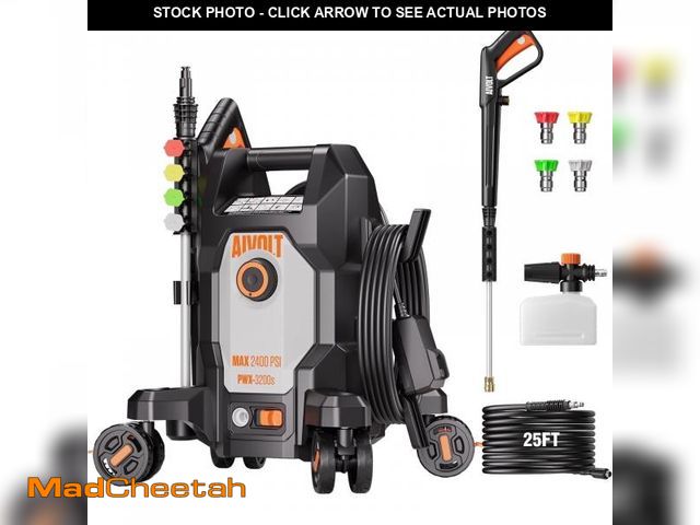 Lot 74-12514335 - AIVOLT Corded Electric Pressure Washer, 4800 PSI at 1.76 GPM,4 Nozzles, Soap Tank, Anti-Tipping, 36F...