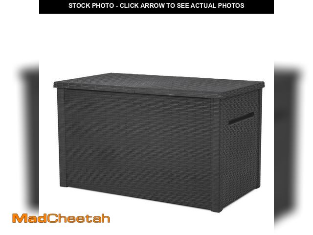 Lot 74-13108724 - Keter Java 230 Gallon XL Durable Resin Outdoor Deck Box Storage Organization, Grey - UNUSED