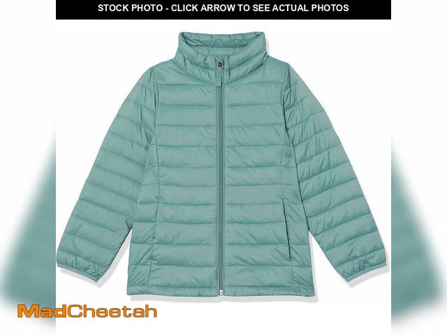 Lot 74-14282943 - Essentials Girls' Light-Weight Water-Resistant Packable Mock Puffer Jackets, Green, X-Large - UNUSED