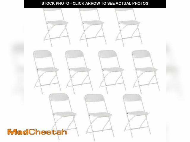Lot 74-14587621 - CONCETTA Plastic Folding Chair Set of 10, 330LB Load Capacity Lightweight for Indoor/Outdoor, White ...