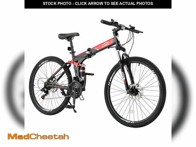 Lot 74-13108543 - UBesGoo Folding Mountain Bike Shimano 21-Speed, with 26 inch Wheels, Red&amp;Black - UNUSED