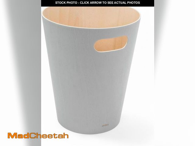 Lot 74-12397043 - Umbra Woodrow, 2 Gallon Modern Wooden Trash Can Wastebasket or Recycling Bin for Home or Office, Gre...