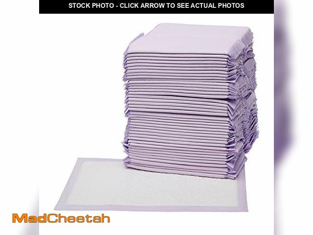 Lot 74-12664104 - Basics Cat Pee Pads, 100 Count, Universal Fit for Litter Box, Odor Control with Fresh Scent, White/P...