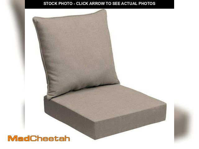 Lot 74-14442011 - ARDEN 24 in. x 24 in. 2-Piece Deep Seating Outdoor Lounge Chair Cushion in Natural Tan Oceantex - UN...