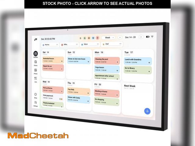 Lot 74-12051661 - Pronext Calendar, 15.6 inch Digital Calendar &amp; Chore Chart, Rechargeable Full HD Touchscreen Dis...