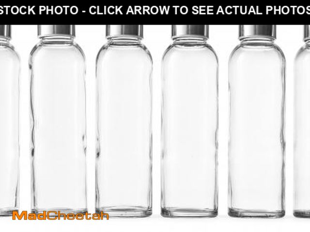 Lot 74-12435645 - Epica Clear Glass Bottles with Lids, 18oz Resuable Glass Water Bottles for Juicing with Stainless St...