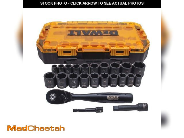 Lot 74-13667546 - DEWALT 3/8 in. Drive Combination Deep Impact Socket Set with Ratchet (23-Piece) - UNUSED