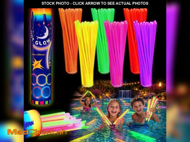 Lot 74-14424228 - BobbleT 500 Pack Pool Glow Sticks, Waterproof Ultra Bright Glow Sticks with Connectors, Long Lasting...