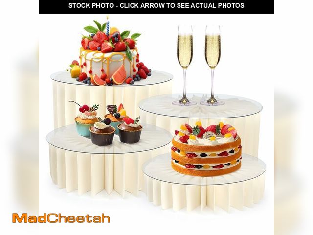 Lot 74-12699107 - Buffet Risers Food Risers for Buffet Table Acrylic Risers Display Stands Tall Cake Stands Cylinder S...