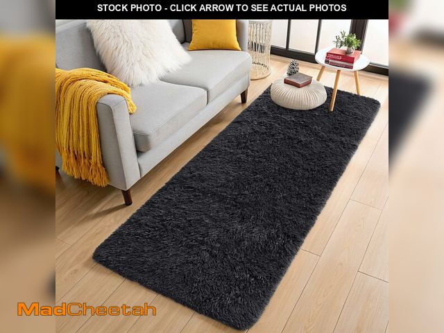 Lot 74-14270746 - OLANLY 2x5 Machine Washable Runner Rugs for Hallway, Soft Fluffy Shaggy Bedside Rugs for Bedroom, Li...