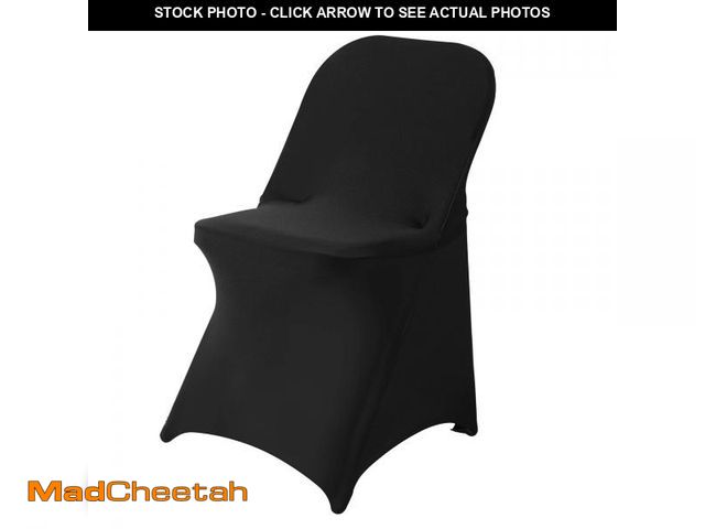 Lot 74-12111427 - Ascoza 20 Pack Black Spandex Folding Chair Covers in Stretch Washable Fabric for Wedding, Party,Holi...