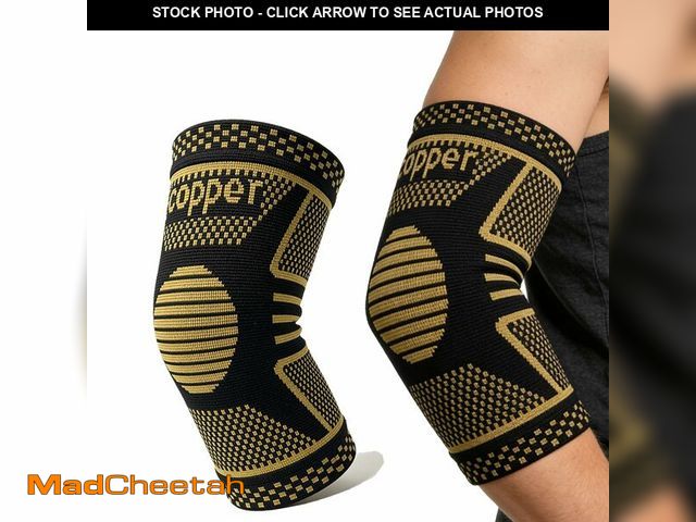 Lot 74-14268758 - JIQUD Copper Elbow Compression Sleeve, Tennis Elbow Brace for Men and Women, 4-Way Stretch, Pain Rel...