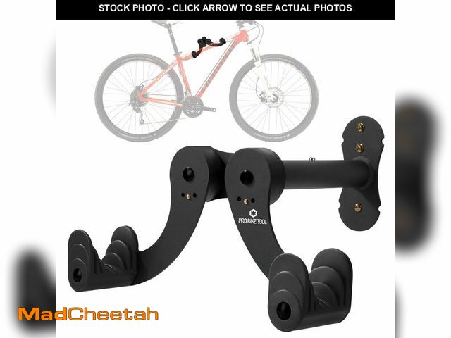 Lot 74-13547398 - PRO BIKE TOOL Bike Rack Garage Wall Mount - Durable Alloy Bicycle Storage System with Adjustable Hoo...