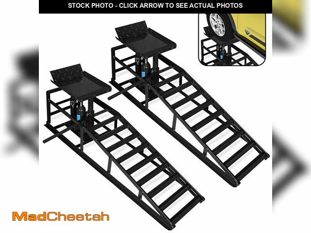 Lot 74-12693802 - Skepphlay 2 Pack Hydraulic Car Ramps 5t, Car Ramps High Lift 10000lbs, Cars Lift Service Ramp Height...