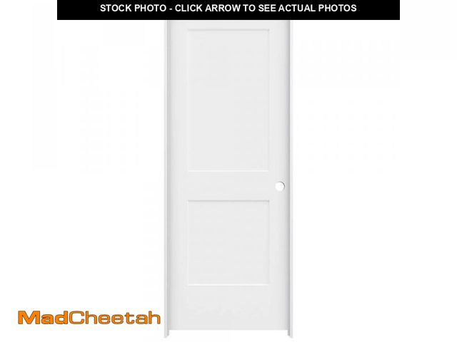 Lot 74-12471815 - JELD-WEN 30 in. x 80 in. 2 Panel Monroe Primed Left-Hand Smooth Solid Core Molded Composite MDF Sing...