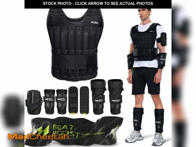 Lot 74-13663784 - BeatBoost Weighted Vest Men 40 lb Adjustable Weight Vest with Wrist Ankle Weights Steel Plates Weigh...