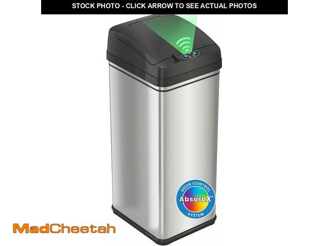 Lot 74-13733808 - iTouchless 13 Gallon Patented Sensor Trash Can with Lid &amp; Odor Filter, Original Inventor 50L Aut...