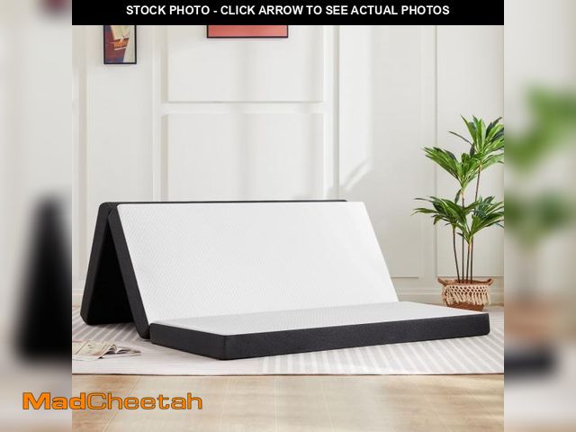 Lot 74-12143555 - JOINSUN 4 Inch Queen Size Tri-fold Memory Foam Mattress, Portable Foldable Floor Bed with CertiPUR-U...