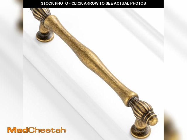 Lot 74-13566851 - BEROSSA 10 Pack 5 Inch Antique Brass Cabinet Pulls Vintage Brass Cabinet Handles Brass Hardware for ...