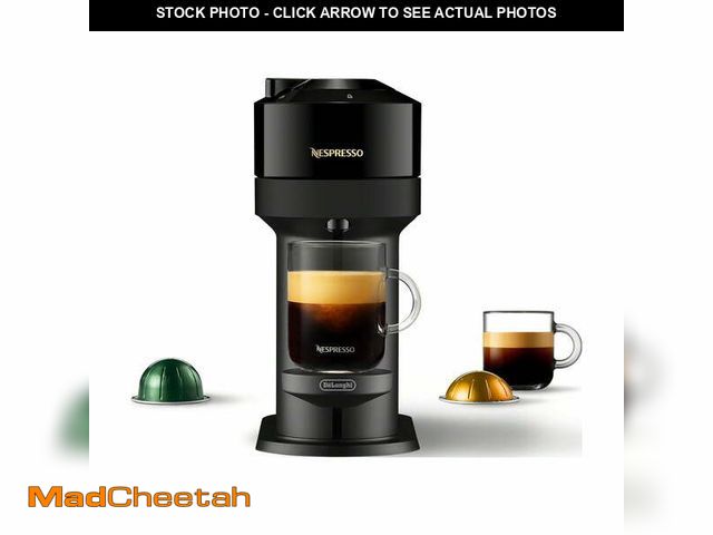 Lot 74-12858624 - (MISSING 2 PODS, COVER) Nespresso New Vertuo Next 19-Bar, 1-Cup Black Espresso Machine - USED