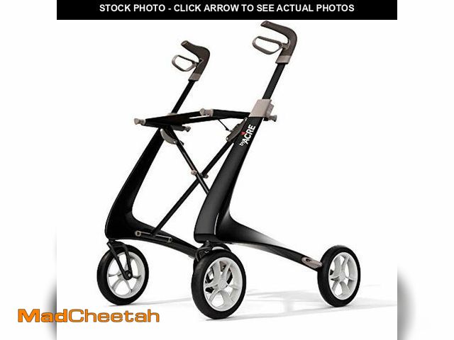 Lot 74-12759952 - byACRE Carbon Ultralight Rollator Walker with Organizer Bag, Regular Track, 16.5" x 24" Seat (W x H)...