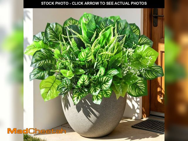 Lot 74-14149834 - Livole 12Pcs 12 Styles Artificial Plants Outdoor Realistic UV Resistant Artificial Flowers Large Bun...
