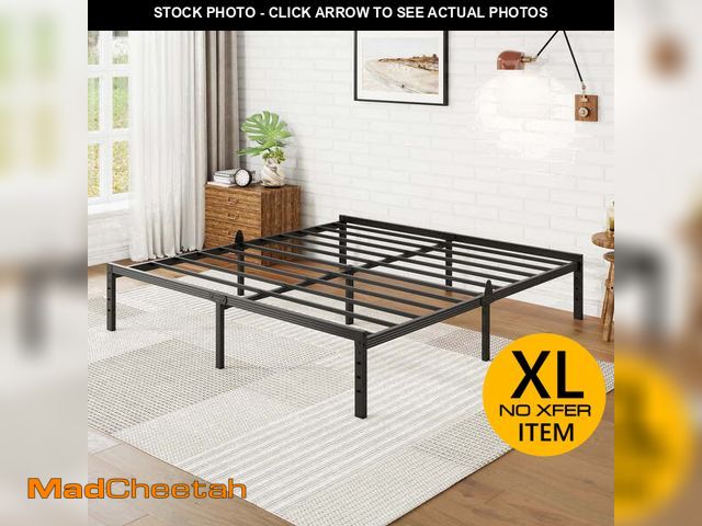 Lot 74-14438032 - Auroral Zone 14 inch King Metal Platform Bed Frame, Heavy Duty Mattress Foundation, No Box Spring Re...