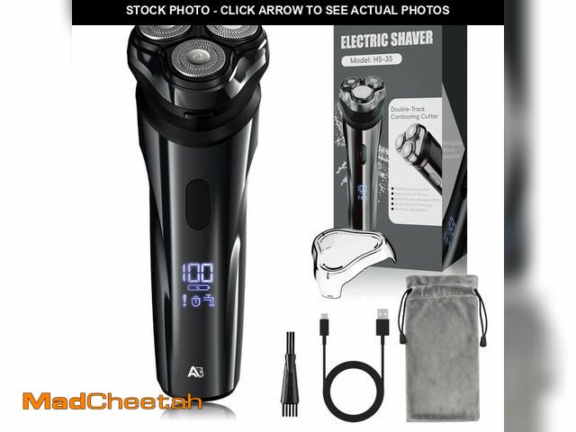 Lot 74-14056288 - ABGAB Electric Rechargeable Shaver for Men,Wet &amp; Dry Electric Razor, IPX7 Waterproof Rotary Shav...