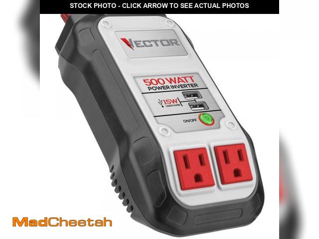 Lot 74-11826818 - VECTOR 500 Watt Power Inverter, Dual Power Inverter, Two USB Charging Ports - UNUSED