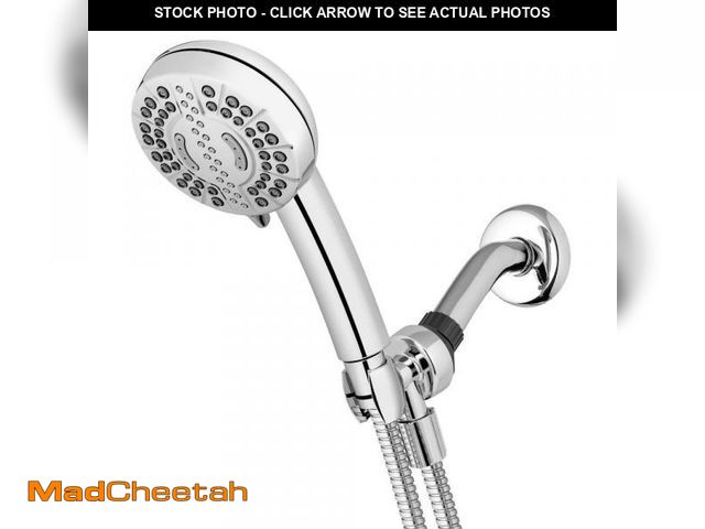 Lot 74-12087296 - Waterpik 7-Spray Patterns with 1.8 GPM 4 in. Wall Mount Adjustable Handheld Shower Head in Chrome - ...