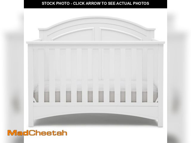 Lot 74-13119884 - Delta Children Perry 6-in-1 Convertible Crib - Greenguard Gold Certified, Bianca White - UNUSED