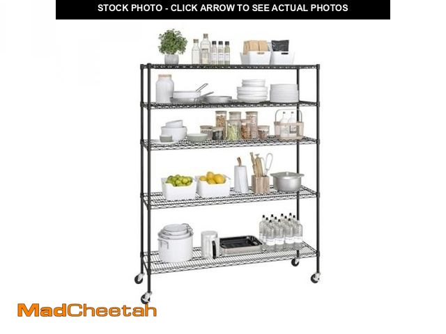Lot 74-12123989 - Seville Classics UltraDurable Commercial-Grade 5-Tier NSF-Certified Steel Wire Shelving with Wheels ...