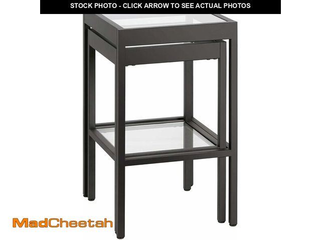 Lot 74-12760188 - Henn&amp;Hart Rectangular &amp; Square Nested Nested Side Table in Blackened Bronze, Table for Livin...