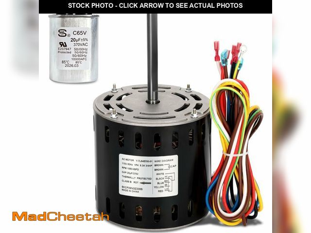 Lot 74-14422670 - 5KCP39PGS171S Furnace Blower Motor, 5KCP39NGZ205S Blower Fan Motor for GE Genteq, 3/4 HP 115V 1080 R...