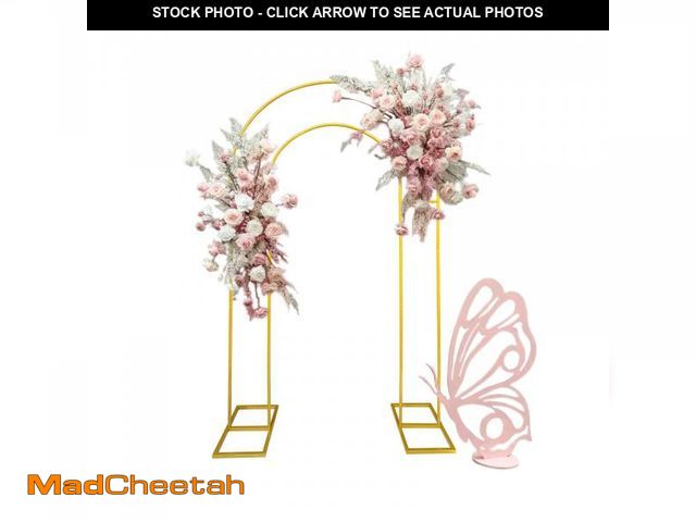 Lot 74-12311152 - Open Arch Backdrop Stand,Double Arch Frame U Shaped Wedding Arches for Wedding Ceremony Birthday Par...