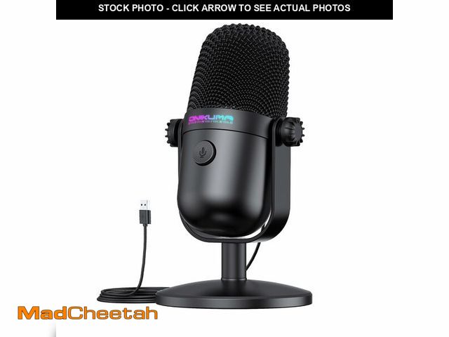 Lot 74-14147672 - Gaming Microphone with Noise Cancellation &amp; Mute Button, USB Condenser Mic for Streaming/Recordi...