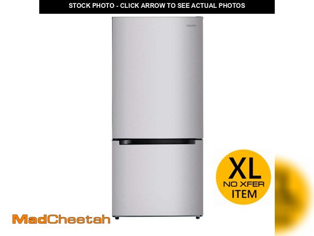 Lot 74-14559317 - Vissani 30 in. 18.7 cu. ft. Bottom Freezer Refrigerator in Fingerprint Resistant Stainless Steel, Ga...