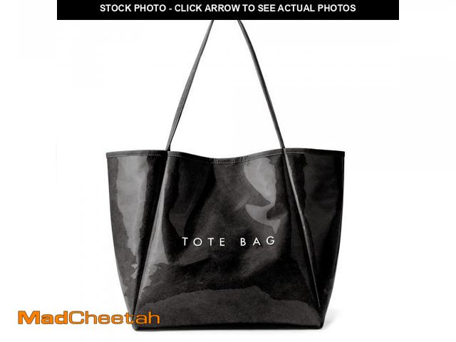 Lot 74-12308642 - KALIDI Large PVC Tote Bag Women Weekender Hobo Bag Travel Purse Trendy Kraft Paper Oversize Shoulder...