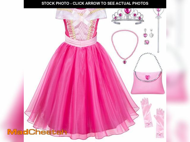 Lot 74-14065526 - Topney Pink Princess Costume Dress for Little Girls - Sleeping Beauty Costume with Princess Accessor...