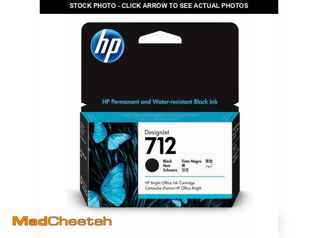 Lot 74-12556131 - HP 712 38-ml Black DesignJet Ink Cartridge, 3ED70A - UNUSED