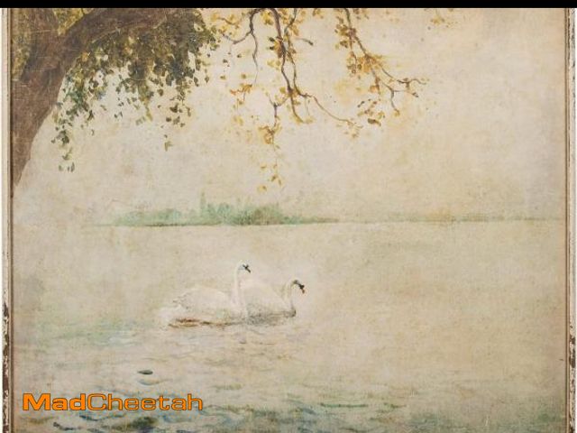 Lot 74-12399645 - Creative Co-Op Vintage Swans Wood Framed Wall Decor - UNUSED